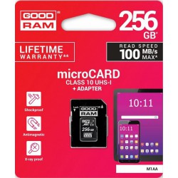 microSD 256GB CARD class 10 UHS I + adapter - retail blister