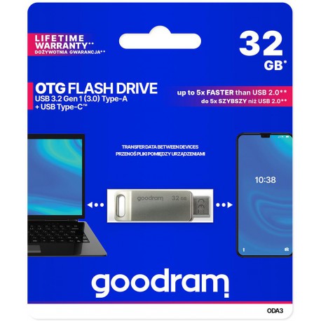 GoodRAM DUALDRIVE 32GB USB 3.2 + type C OTG