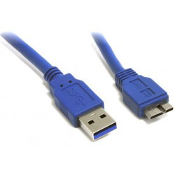 Cable USB 3.0 1m A-Male to Micro B-Male (Blue)