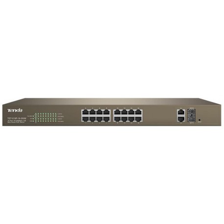 Switch PoE Web Smart 16 Port 10/100+2Gb+2SFP Tenda TEF1218P